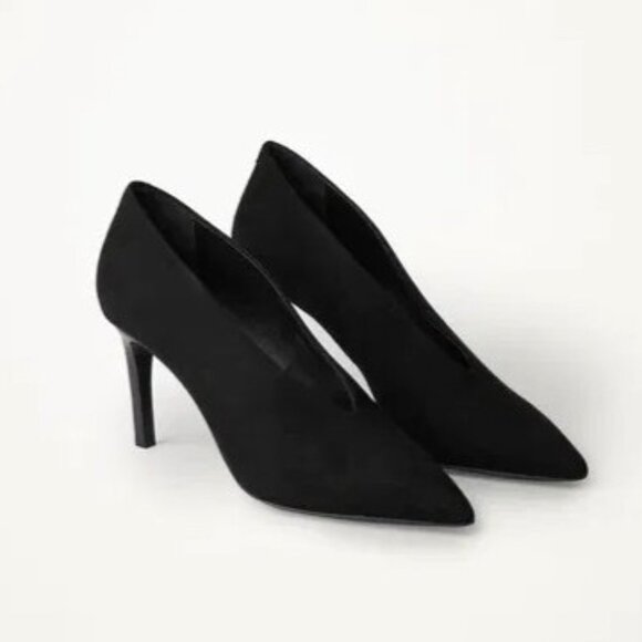COS Pointed Suede Black Heels - Picture 1 of 13